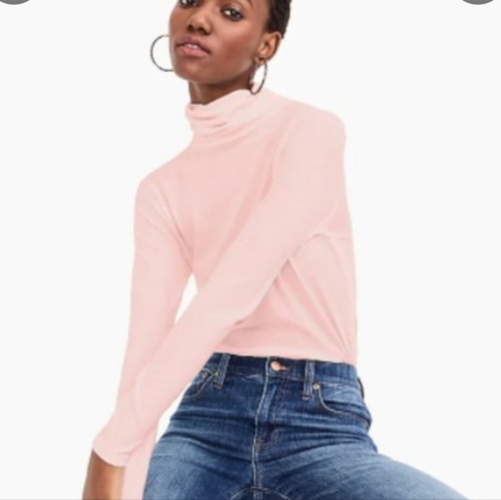 Blush pink tissue turtleneck J Crew